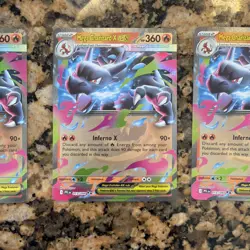 Pokemon Mega Charizard X ex 013/094 (3 Cards) Double Rare Phantasmal Flames - Image 4