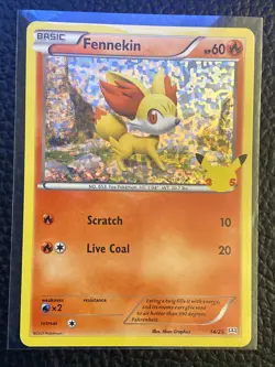 Pokemon 25th Anniversary McDonalds Promo Fennekin Holo 14/25 Card NM *IN HAND* - Image 1