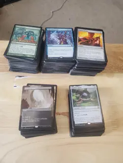 huge magic the gathering Lot Of Rares/mythics ONLY (and Rare/shiny Lands) - Image 1