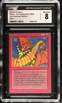 CGC 8 NM/Mint - Shivan Dragon - International Edition - Vintage MTG - Image 1
