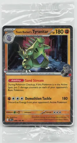 Team Rocket's Tyranitar (Pokemon Center Exclusive) Rare SEALED 096/182 NM - Image 1