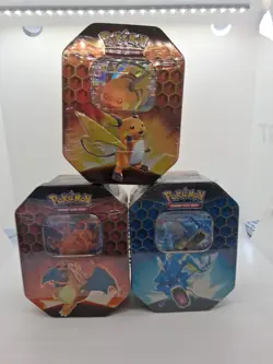 Pokemon Sun & Moon Hidden Fates Tins Art Set Of 3 Tins! Brand New Factory Sealed - Image 1