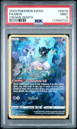 Mew GG10/GG70 Sword Shield Crown Zenith Pokemon PSA 9 - Image 1