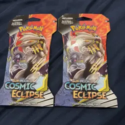 Set of 2 Pokemon Sun and Moon Cosmic Eclipse Sleeved Booster Packs - Image 1