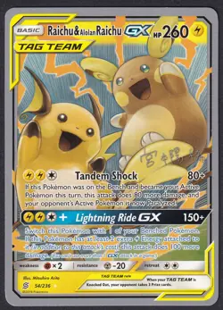 Pokemon Raichu & Alolan Raichu GX 54/236 Non-Holo World Championships 2019 - Image 1