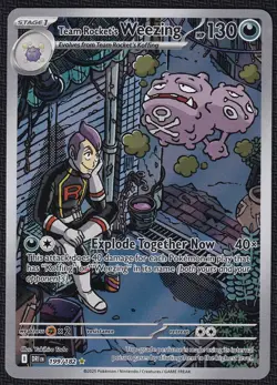 Pokemon Team Rocket’s Weezing 199/182 Illustration Rare Destined Rivals - Image 1