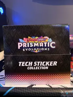 Pokemon Prismatic Evolutions Tech Sticker Collection FULL CASE 12 Sealed Packs - Image 2