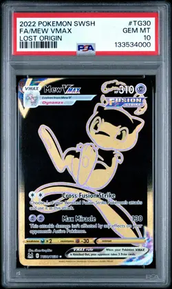 2022 POKEMON SWORD & SHIELD LOST ORIGIN #TG30 FULL ART/MEW VMAX PSA 10 - Image 1