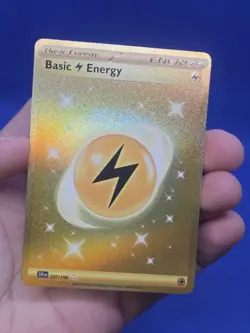 Pokemon Scarlet & Violet Base Set Basic Lightning Energy 257/198 Gold Hyper Rare - Image 3