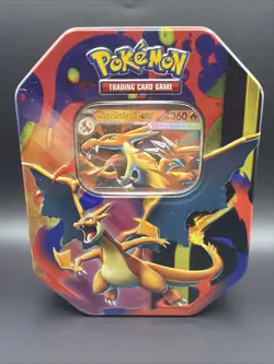 Pokemon Mega Charizard EX Mega Evolutions Tin 4 Sealed Booster Packs IN HAND - Image 1