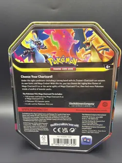 Pokemon Mega Charizard EX Mega Evolutions Tin 4 Sealed Booster Packs IN HAND - Image 2