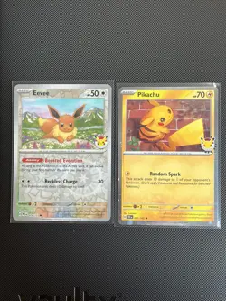 Pokemon Day Stamped Promo Cards 2025 & 2026 Eevee 074/131 & Pikachu 051/162 - NM - Image 1