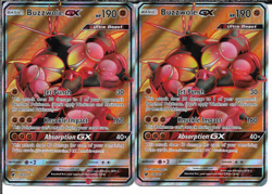 Pokemon Crimson Invasion Buzzwole GX Full Art 2 Card Lot #104/111 NM - Image 1