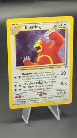 Pokemon Card Ursaring 15/75 Neo Discovery Rare Holo WOTC Light Play - Image 2