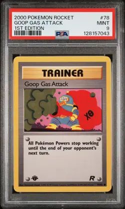 2000 POKEMON ROCKET 1ST ED #78 GOOP GAS ATTACK PSA 9 - Image 1