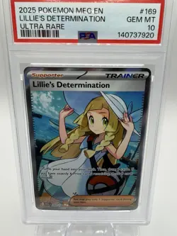 PSA 10 Lillie's Determination 169/132 Pokemon Mega Evolution Trainer UR Full Art - Image 1