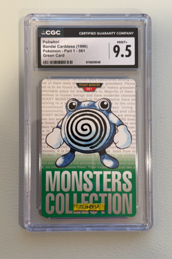 Poliwhirl Bandai Carddass 1996 Pokemon Carddass Part 1 – No. 061 Green CGC 9.5 - Image 1