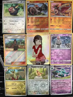 Rare Sexy Anime Waifu Card and 8 Holographic pokemon cards - Image 1