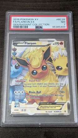 FLAREON EX 2016 Pokemon #RC28/RC32 PSA 7 NEAR MINT Gen. Radiant Coll Full Art - Image 1