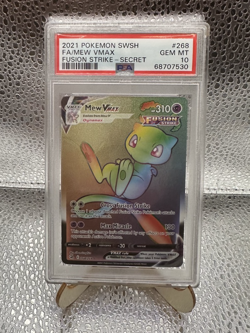 Mew VMAX #268 Pokemon Fusion Strike - Secret 2021 Pokemon SWSH PSA 10 - Image 1
