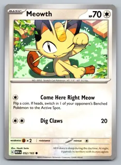 Pokemon TCG SV: Scarlet & Violet 151 Meowth 052/165 - Image 1