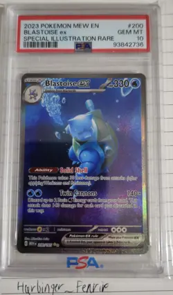 2023 Pokemon Blastoise ex #200 151 Special Illustration Rare EN PSA 10 - Image 1
