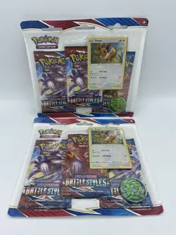 Pokemon TCG Battle Styles 3-Pack Blaster w/ Eevee (Bundle Of 2) - Image 1