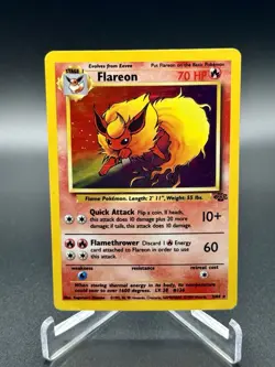 Pokemon TCG Flareon Jungle 3/64 Unlimited Holo Rare Heavily Played Vintage WOTC - Image 1