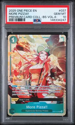 2025 ONE PIECE PREM. CARD COLL. -BEST SELECTION VOL.4 - #037 MORE PIZZA!! PSA 10 - Image 1