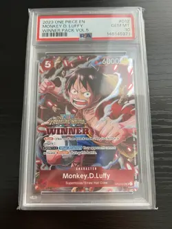 2023 One Piece EN Winner Pack Vol.5 #012 Monkey D. Luffy PSA 10 GEM MINT - Image 3