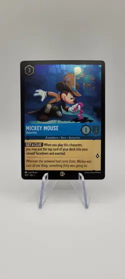 Disney Lorcana TCG: Mickey Mouse - Detective 8/P1 - Promo Foil NM - Image 1