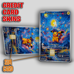 Pokemon: Pikachu Starry Night Promo | Credit Card Sticker/Skin | 2 Pack - Image 1