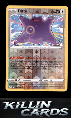 Reverse Holofoil Ditto 107/159 Pokemon Holo Rare Crown Zenith Card NM - Image 1