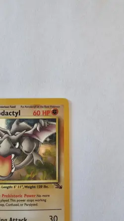 Aerodactyl - 1/62 - Pokemon Fossil Unlimited Holo Rare Card WOTC LP - Image 3