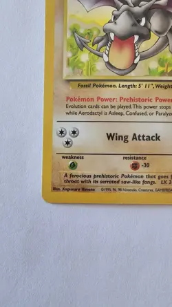 Aerodactyl - 1/62 - Pokemon Fossil Unlimited Holo Rare Card WOTC LP - Image 5