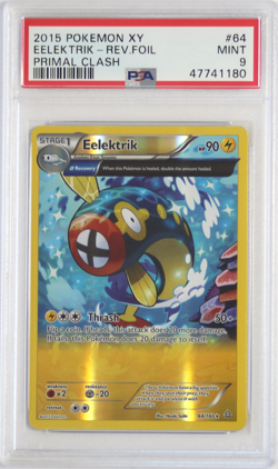 2015 Pokemon XY Primal Clash # 64 Eelektrik Reverse Holo PSA 9 Card MINT! - Image 1