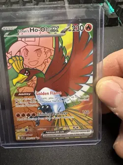 Pokemon TCG Ethan's Ho-Oh EX Ultra Rare Full Art Destined Rivals 209/182 - Image 1