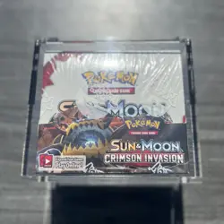 Pokemon TCG Sun & Moon Crimson Invasion Booster Box - Sealed w/ Acrylic Case - Image 1