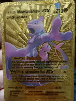 Pokemon MEWTWO & MEW GX 71/236 GOLD FOIL Unified Minds Tag Team Collectible - Image 1