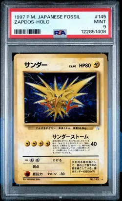 1997 POKEMON JPN FOSSIL #145 ZAPDOS-HOLO PSA 9 - Image 1
