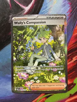 POKEMON TCG WALLYS COMPASSION 186/132 MEGA EVOLUTIONS FULL ART RARE HOLO NM - Image 1