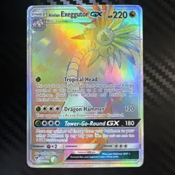 Alolan Exeggutor GX Rainbow Rare 118/111 Pokemon Crimson Invasion NM - Image 1
