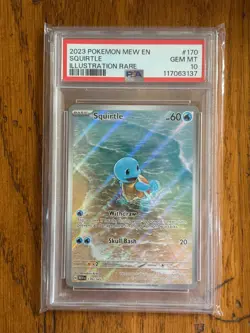 POKEMON MEW EN-151 ILLUSTRATION RARE #170 SQUIRTLE PSA 10 - Image 1