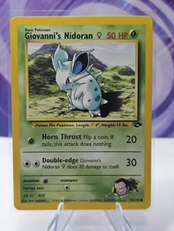 Giovanni's Nidoran 75/132 Pokemon TCG Gym Challenge Unlimited NM - Image 1