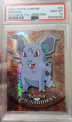 PSA 10 2000 Pokemon Game Topps Chrome Nidoran Spectra TV Rare Base Series 1 GEM - Image 1