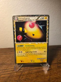 Pokemon TCG Ampharos Prime 105/123 HeartGold SoulSilver Holo Ultra Rare LP/MP - Image 1