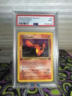 2000 POKEMON ROCKET 1ST ED #50 CHARMANDER PSA 9 - Image 1