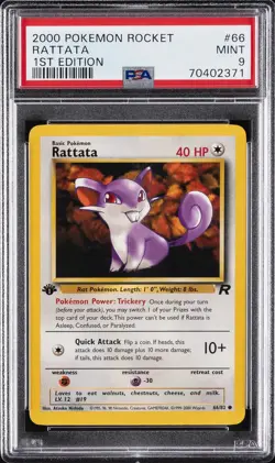 2000 POKEMON ROCKET 1ST ED #66 RATTATA PSA 9 - Image 1