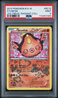 2013 POKEMON B&W LEGEND TREASURES RADIANT COLL #RC12 STUNFISK PSA 9 - Image 1