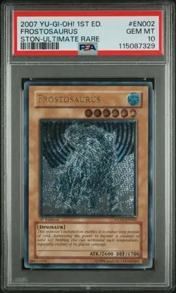 Yugioh Frostosaurus 1st Edition STON-EN002 Ultimate Rare PSA 10 POP 6 - Image 1